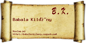 Babala Kilény névjegykártya